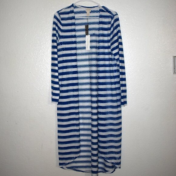 NWT Chico's Striped Tess Cardigan Sz 1 Majestic Blue - Picture 3 of 7